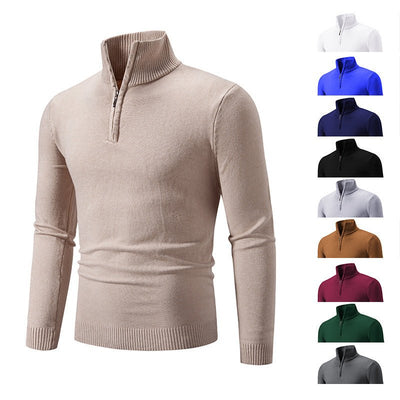 2023 Men's Plus Size Fleece Zip Mock Neck Sweater - Style by Luxe and Beyond