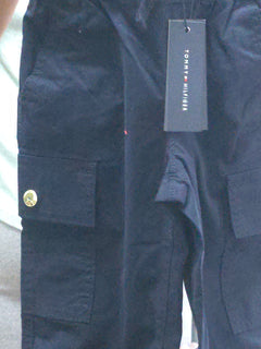 Tommy Hilfiger Kids' Navy Blue Cargo Chino Jogger Pants | Size XXS (2-3 Years) | Brand New