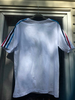 Men's White Sporty T-Shirt | Color Block Stripe Shoulders | Size 2XL (Fits L) | New