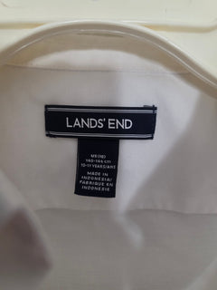 Lands' End Boys White Short Sleeve Oxford Shirt | Size 10 (10-11Y) | Like New