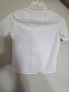 Lands' End Boys White Short Sleeve Oxford Shirt | Size 10 (10-11Y) | Like New