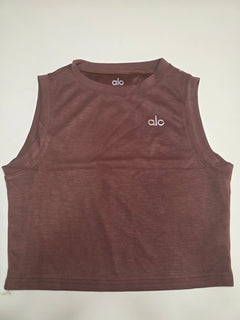 Alo Yoga Women's 2-Piece Set | Mocha Brown Crop Tank & Wide-Leg Pants | NWT