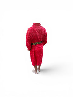 Unisex Red Luxury Cotton Spa Bath Robe | One Size | Brand New with Tags