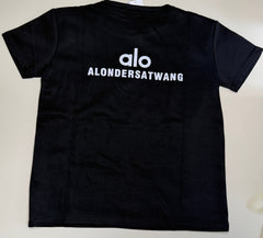 Women's Black Lounge Set | Boxy Tee & Shorts | White Lettering | Size Large | NWT