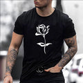 European And American Fashion Brand Men S Rose Print T Shirt - Style by Luxe and Beyond
