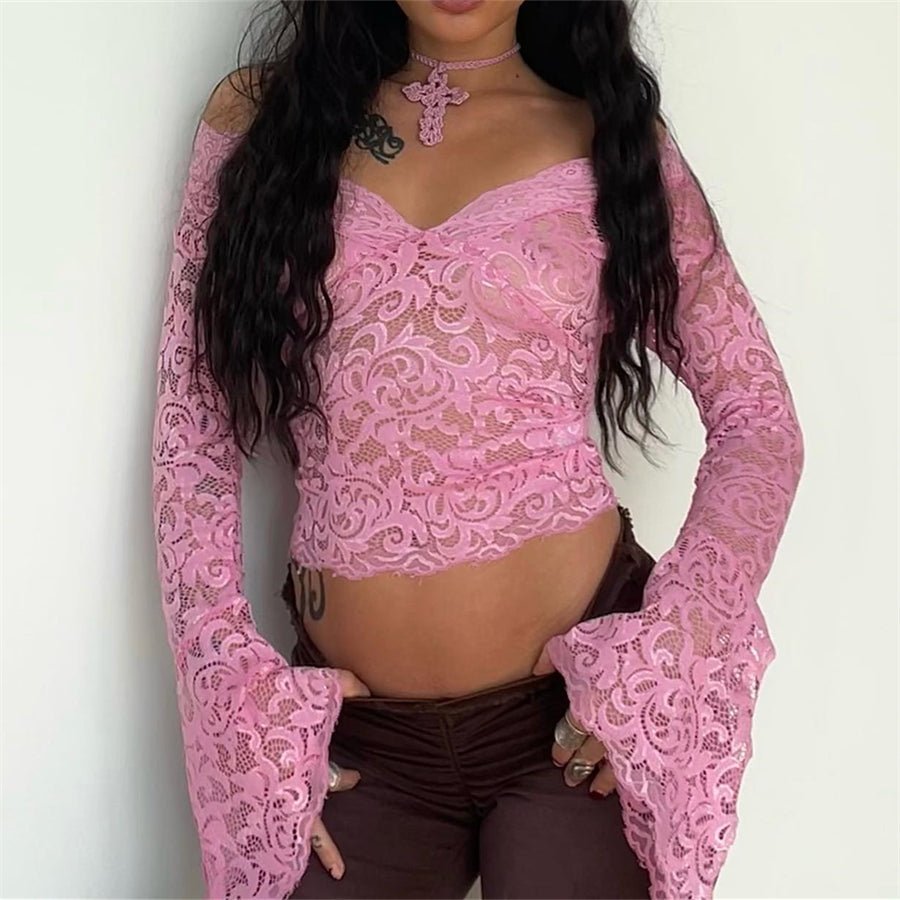 Fairy Vintage Lace Floral Crop Tops - Style by Luxe and Beyond