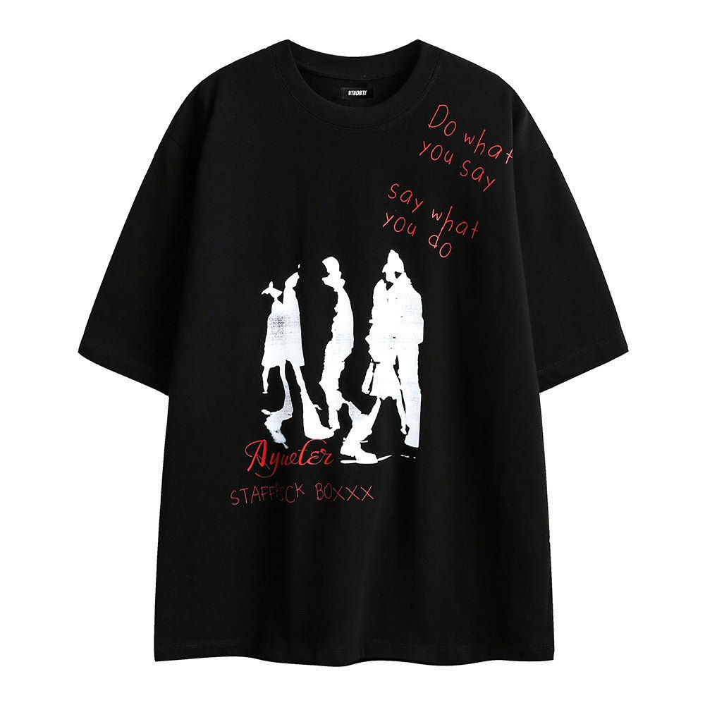 Fashion Letter Print Short-sleeve T-shirt Men - Style by Luxe and Beyond