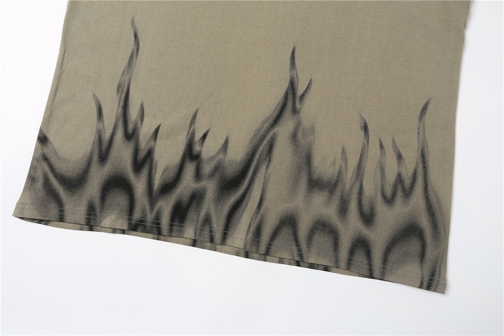 Flame Print Short-sleeved T-shirt Men - Style by Luxe and Beyond