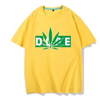 Hemp Leaf Dope Weed New Rap Trend Hip Hop T-shirt Men''s Short Sleeve Cotton Men''s Half Sleeve T-shirt - Style by Luxe and Beyond