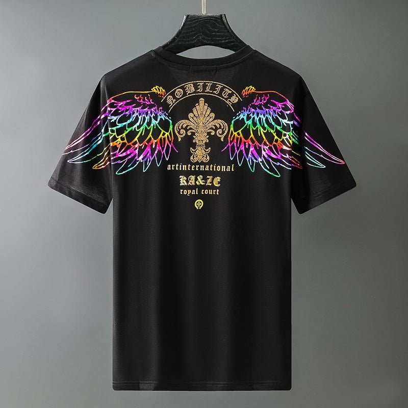 Men S Hot Stamping Process Men S Fashion Brand Off Shoulder Short Sleeved T Shirt Men - Style by Luxe and Beyond