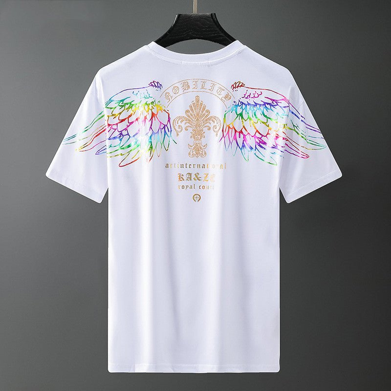 Men S Hot Stamping Process Men S Fashion Brand Off Shoulder Short Sleeved T Shirt Men - Style by Luxe and Beyond