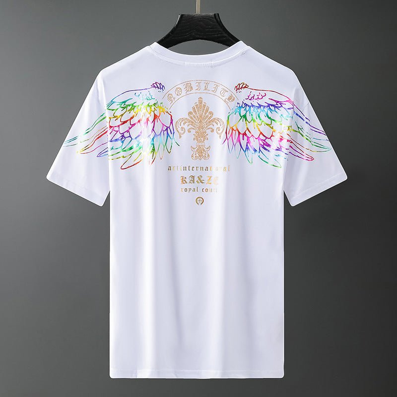 Men S Hot Stamping Process Men S Fashion Brand Off Shoulder Short Sleeved T Shirt Men - Style by Luxe and Beyond