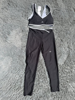 Women's Black Yoga Set | Padded Sports Top & High-Stretch Leggings | Slim fit | Size L/XL | New