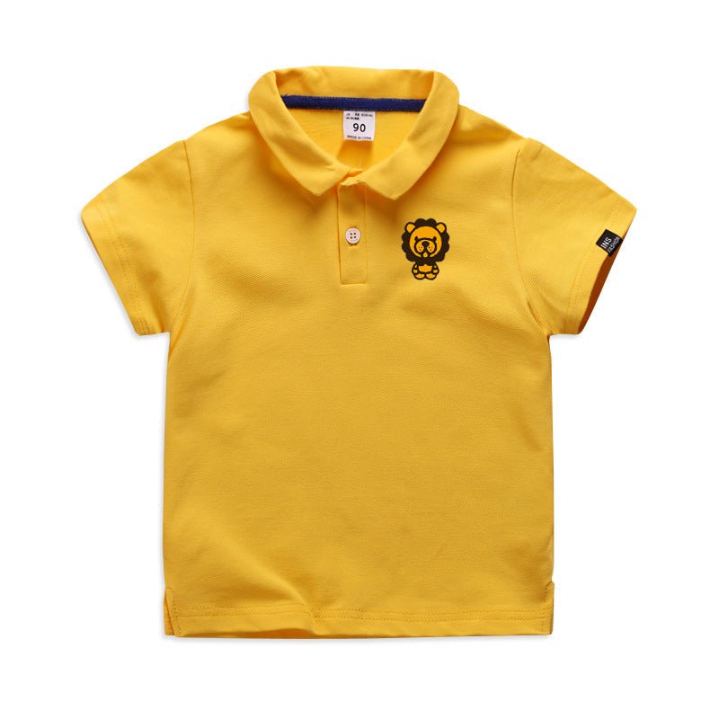 Summer Elastic Cotton Solid Color Short Sleeve Men''s And Women''s Cartoon Polo T-shirt - Style by Luxe and Beyond