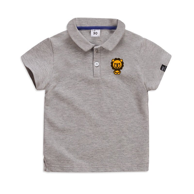 Summer Elastic Cotton Solid Color Short Sleeve Men''s And Women''s Cartoon Polo T-shirt - Style by Luxe and Beyond