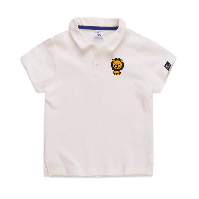 Summer Elastic Cotton Solid Color Short Sleeve Men''s And Women''s Cartoon Polo T-shirt - Style by Luxe and Beyond