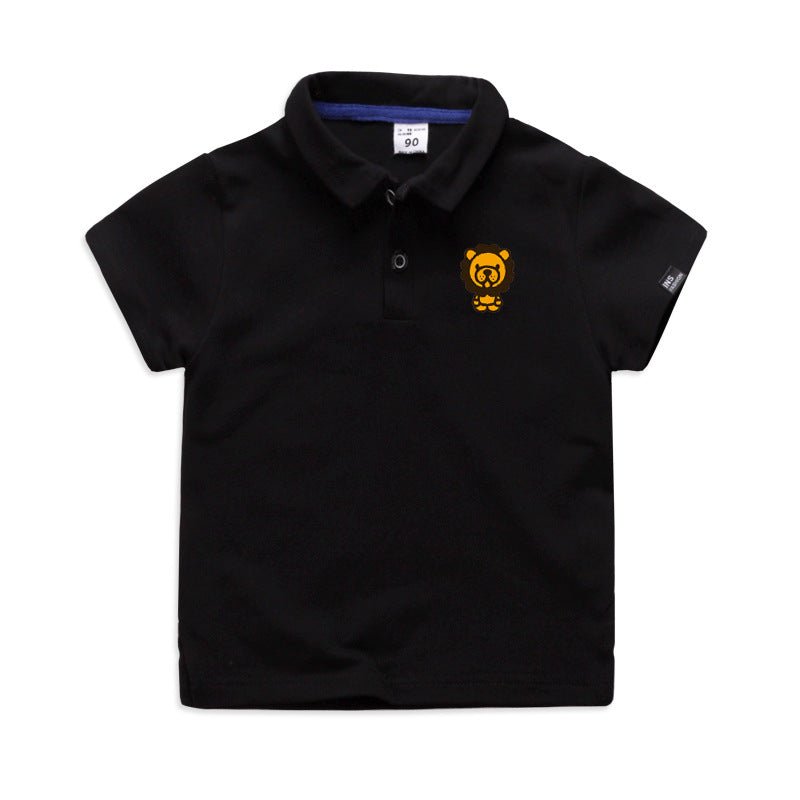 Summer Elastic Cotton Solid Color Short Sleeve Men''s And Women''s Cartoon Polo T-shirt - Style by Luxe and Beyond